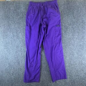 Dagacci Medical Scrub Pants Unisex 26x28 Purple Cotton Cargo Pockets Drawstring